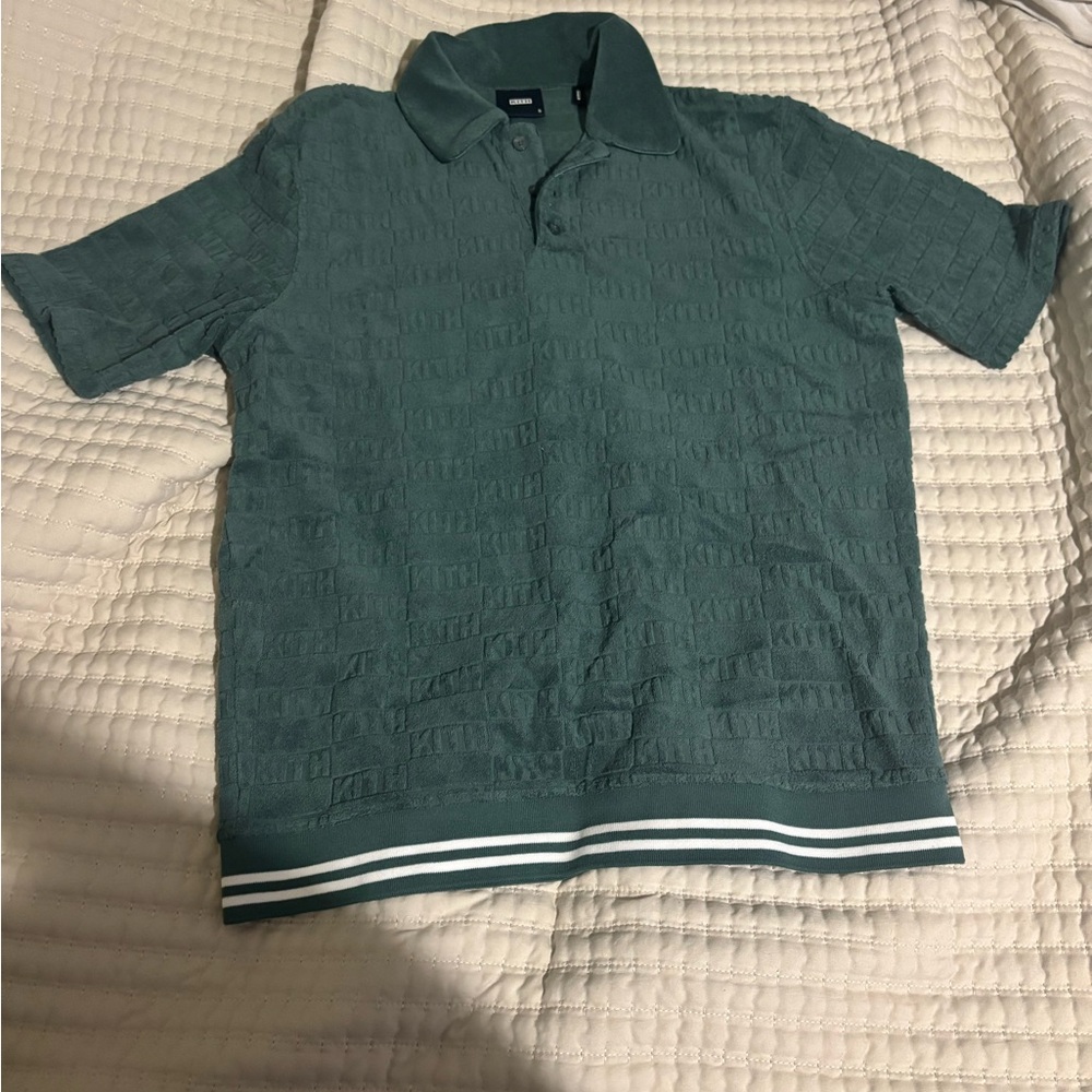 Kith Green Textured Polo Shirt